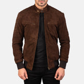 Leris Mocha Suede Bomber Jacket